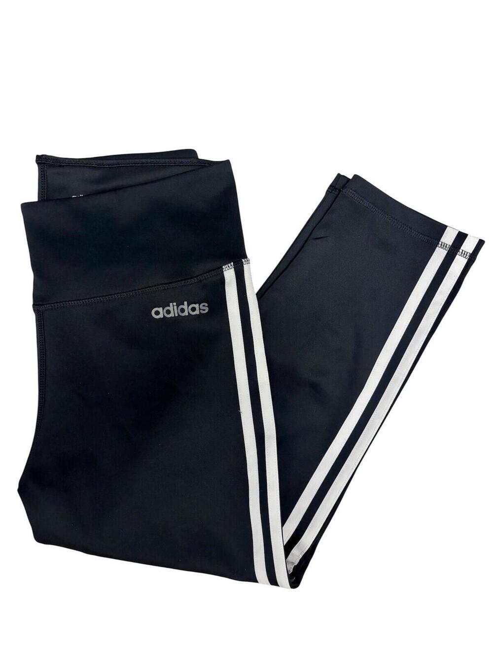 Adidas Black AEROREADY Leggings with White Stripes Women's M Medium
